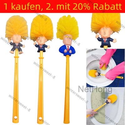 Lustiges Geschenk   Badezimmer Donald Trump Toilettenbürste mit Halter-Set NEU D