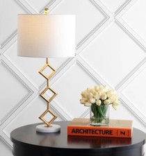 JONATHAN Y Classic Diamante LED Table Lamp Gold/White     