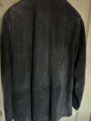 POLO RALPH LAUREN Navy Blue Lamb Suede Leather Jacket Mens L