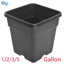 Re-Usable Square Nursery Pot Plastic Grow Pots Plant Garden 10PCS 1/2/3/5Gallon
