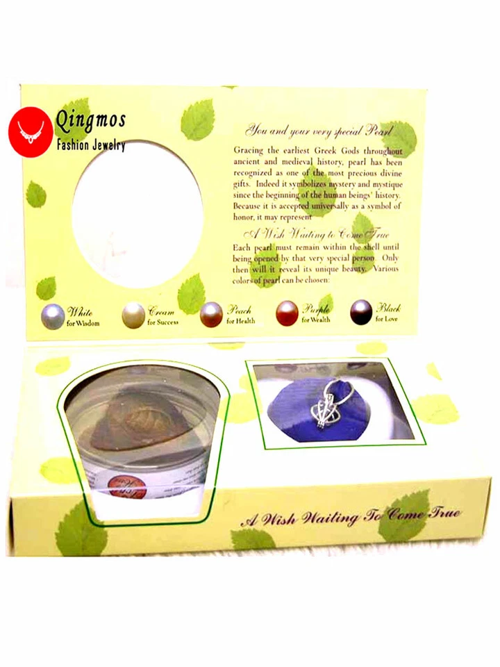 Wholesale 7X Wish Pearl Heart Pendant Oyster Chokers Necklace for Women set 3621 - Image 2 of 4