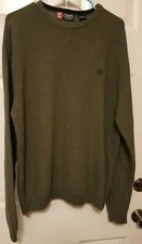 Chaps Mens Forest Green Pullover Crewneck Knit Sweater Size Large