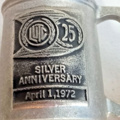 Life Underwriter Training Council LUTC 25th Silver Anniversary Mini Pewter Stein