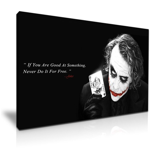 Joker Quotes Batman Movie Icon Framed Canvas Print More Size Ebay