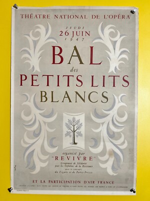 VTG Original Bal de Petits Lits Blancs Poster Revivre 1947 Nathan Garamond Opera
