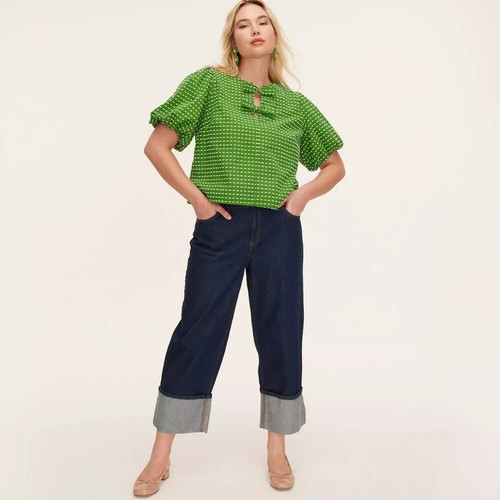 Size 6-10-18- 22 |Women's High-Rise Straight Leg Wide Cuff Jeans kate spade - Picture 2 of 7