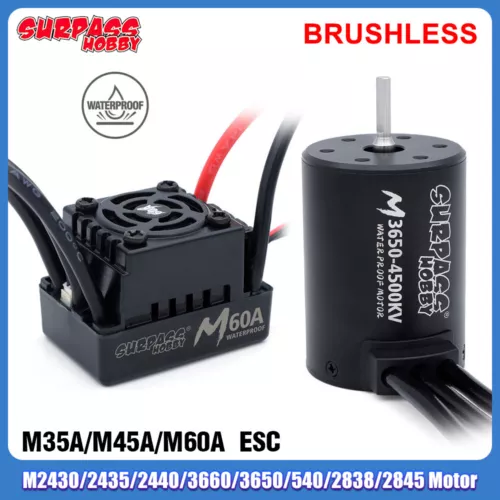 Surpass Hobby RC Brushless Motor 2430/2435/2440 and 35A ESC for 1/14 1/16 RC Car