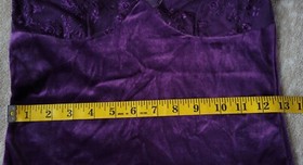 Vintage Purple Velvet & Lace Crop Cami & String Bikini Panty Set Size Small