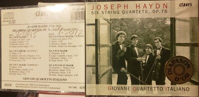 Haydn Six String Quartets Italiano Op 76 2-CDs 1995 Claves IMPORT SWITZERLAND 