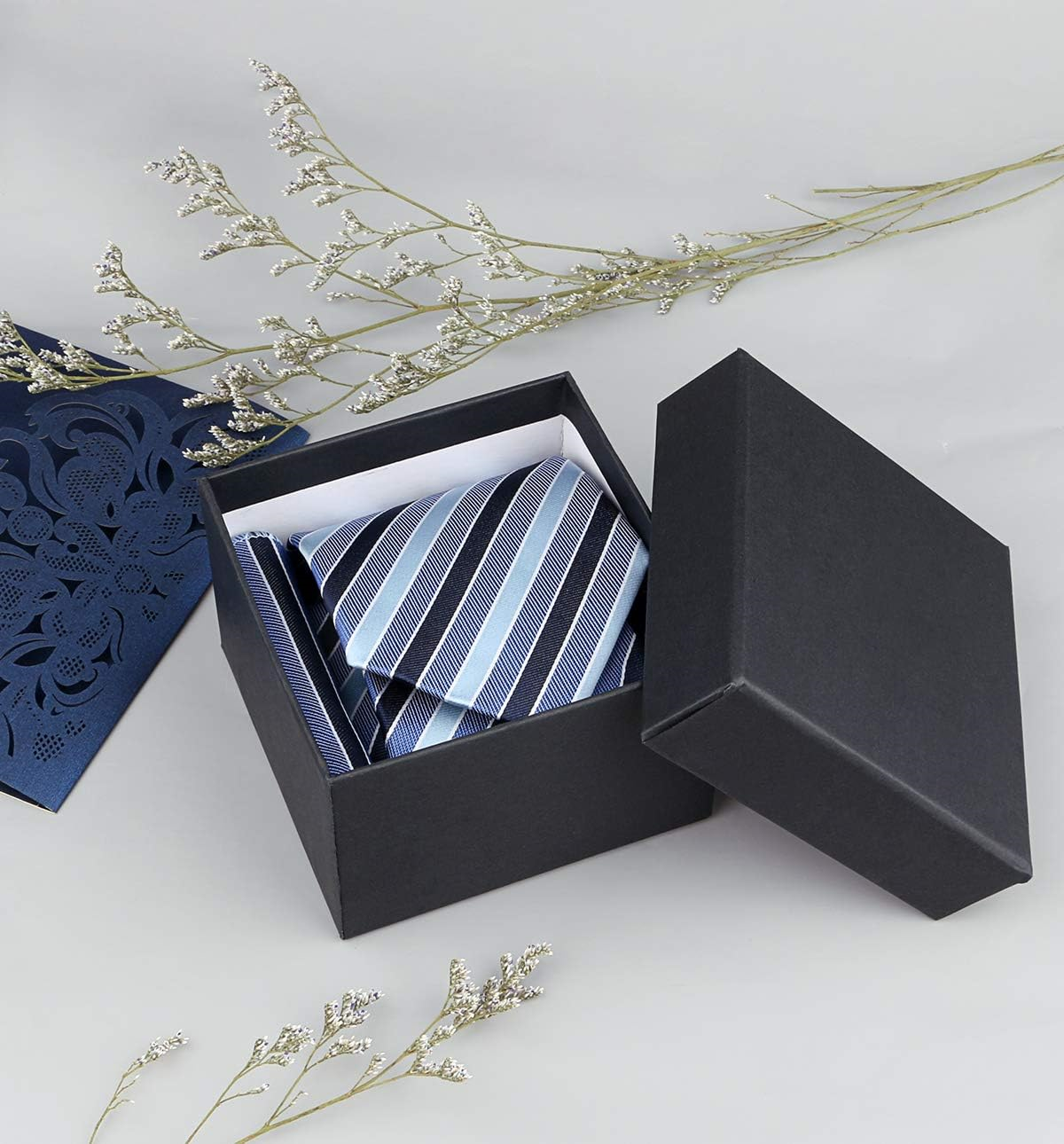 Black Gift Box, Dedoot Pack of 6 Square Gift Box with Lids, 4.13x4.13x2