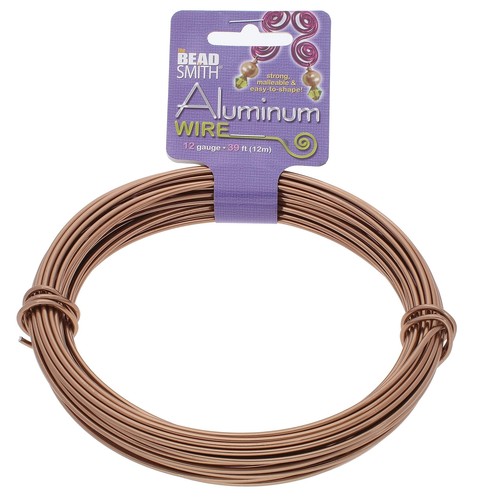 The Beadsmith Quadratischer Basteldraht – 18 Gauge, 4 M Spule, Rotgoldfarben (für Schmuck & DIY)