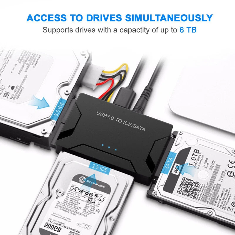 3 IN 1 USB to IDE SATA For Zilkee Ultra Recovery Converter Adapter Sets UK Plug - Image 3 of 4