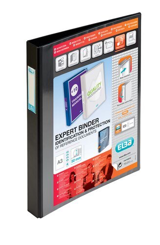 Elba Vision Ring Binder A3 Portrait 33Mm Spine 4D Ring Black 400009729