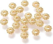 150PCS 18K Real Gold Plated Spacer Beads Flower Metal Spacer Beads for Jewelry M