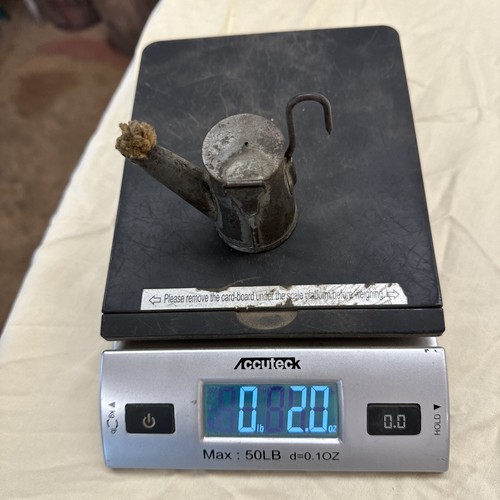 ANTIGUA LÁMPARA DE TETERA DE HOJALATA PARA MINERO DE CARBÓN ~ LÁMPARA DE MINERÍA DE CARBÓN ~ Muy rara - Imagen 10 de 10