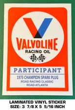 VALVOLINE PARTICIPANT 1975 CHAMPION SPARK PLUGS ROAD RACING CLASSIC-ROAD ATLANTA