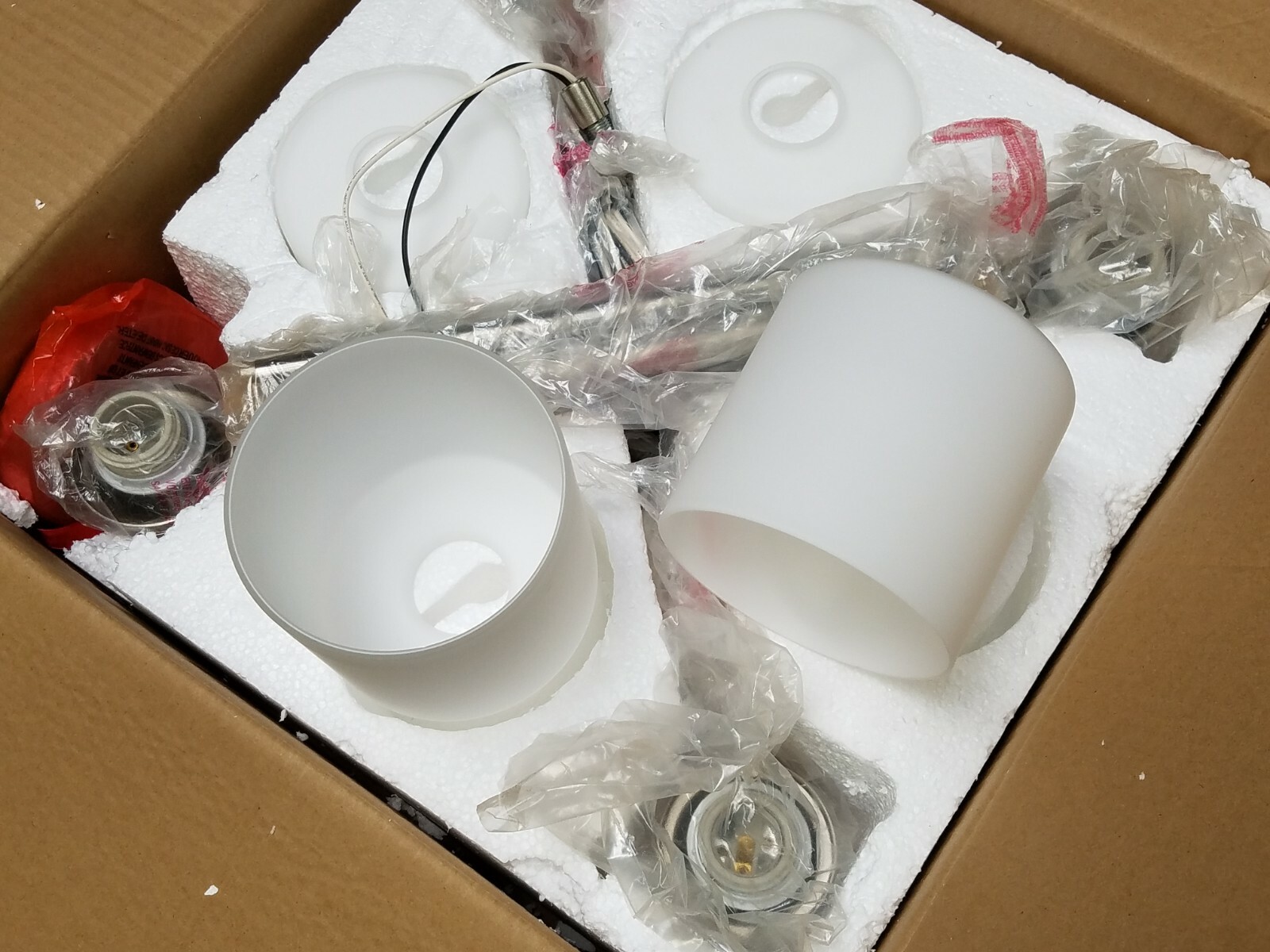 Park Harbor PHHL6284BN 22"W 4-Light Single Tier Shaded Chandelier w/Glass Shades