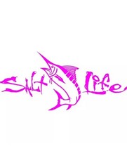 Salt Life Signature Marlin Decal Pink 12-inch Uv-rated Vinyl Decal - Sticker
