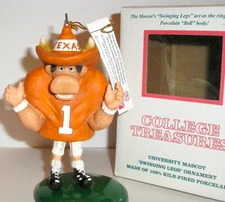 UNIVERSITY OF TEXAS UT LONGHORNS BEVO MASCOT SWINGING LEGS ORNAMENT - NEW