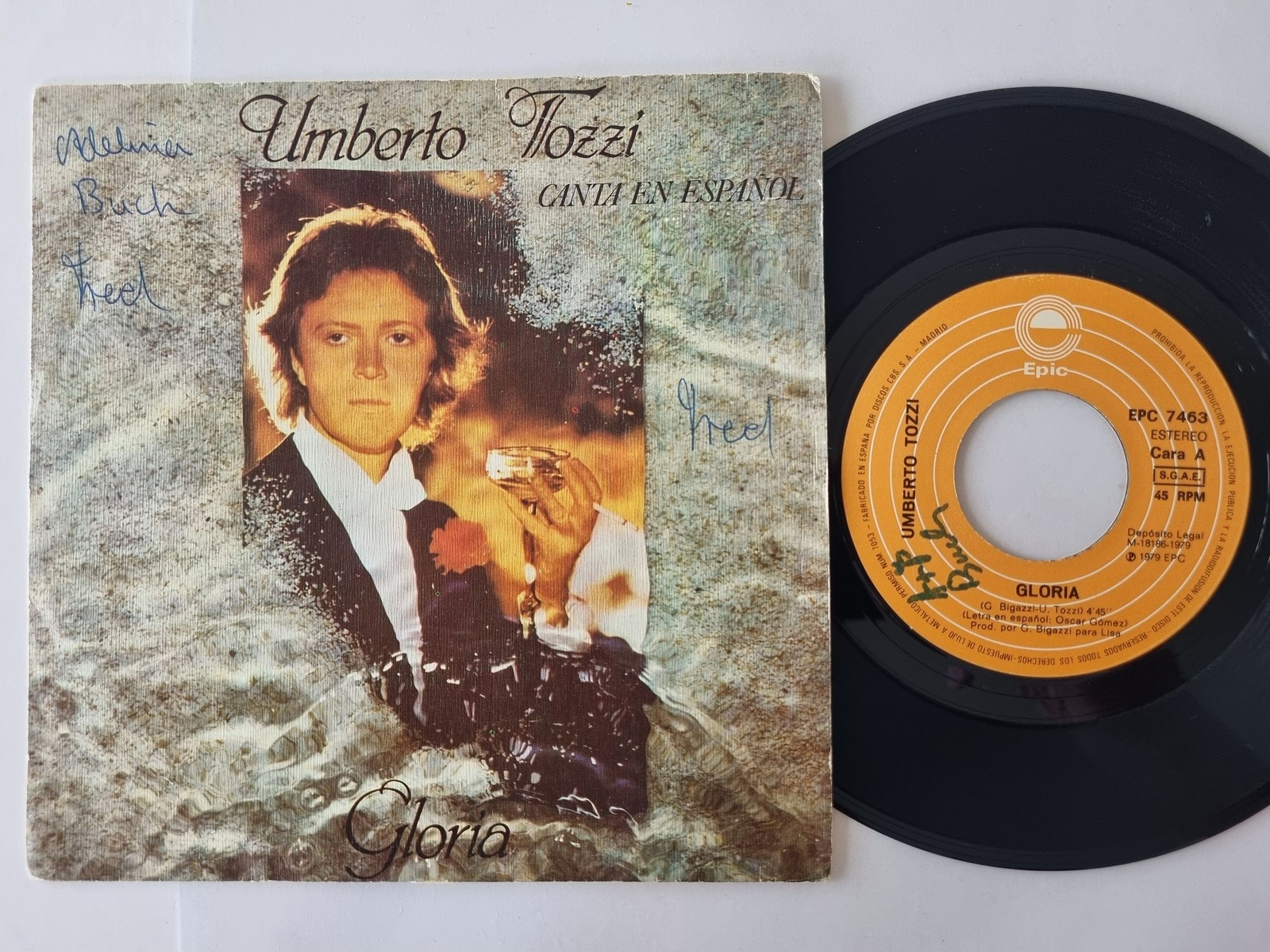 Umberto Tozzi - Gloria (SUNG IN SPANISH) 7'' Vinyl Spain