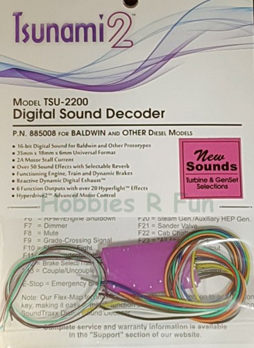 TSU-4400 Treno Digitale Soundtraxx SoundTraxx 884009 TSU-4400 Steam-2 Digital DCC/SOUND Decoder For O/S Soundtraxx Tsunami 2 Tsu-4400 Steam-2