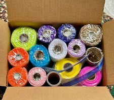 Lot of 14 Decorative Deco Mesh varied yards each and in Assorted Colors new/used