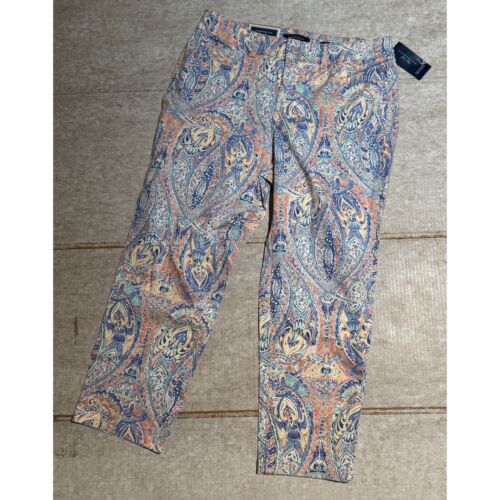 Charter Club Bristol Capri Pants Women's Size 10 Paisley Print Stretch NWT