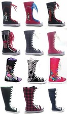 Girls Little Kids New Fashion Mid calf Knee High Flat Canvas Sneakers  