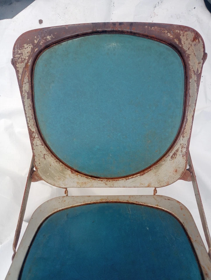 Sillas Plegables BTC HOSTESS Cuero sintético Acero Art Deco Industrial Años 40’s Foto 2 de 4