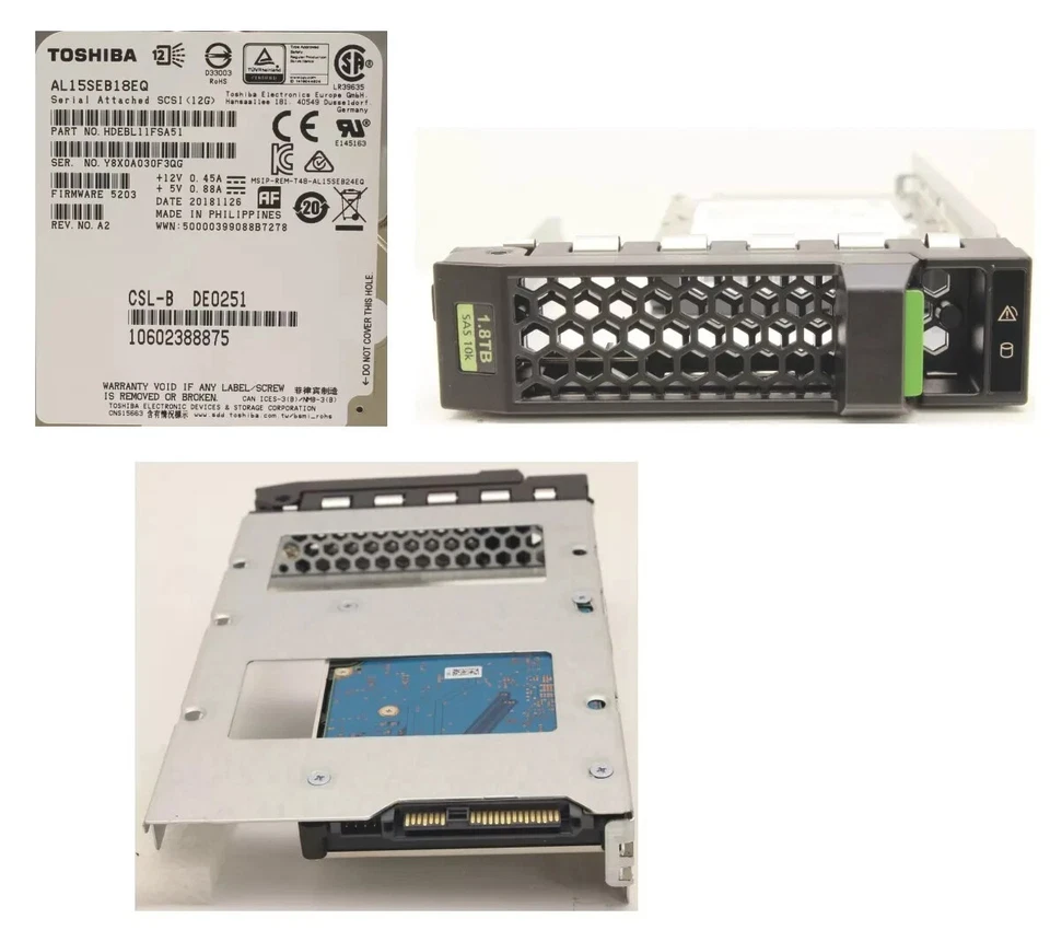 NEW Fujitsu 1.8TB 10K 3.5" SAS 12G 512E HotPlug Hard Drive HDD S26361-F5731-L118 - Image 2 of 4