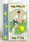 Personalised Birthday Card Tennis Player Sport with lovely inspiring verse