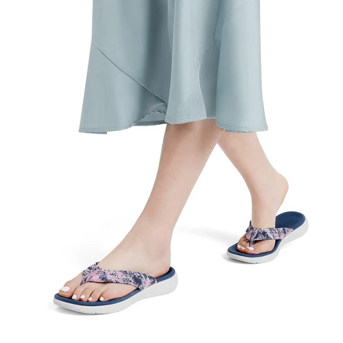 Women Arch Support Flip Flops Thong Sandals Outdoor Walking Beach Sandals - Picture 17 of 29