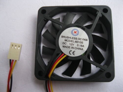 8 pcs Brushless DC Fan 11 Blades 12V 6010S 60x60x10mm 3Wire Sleeve Bearing 3Wire - Afbeelding 1 van 3