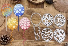 5 balloons birthday sentiment Craft cutting Die. U.K. Seller 🇬🇧