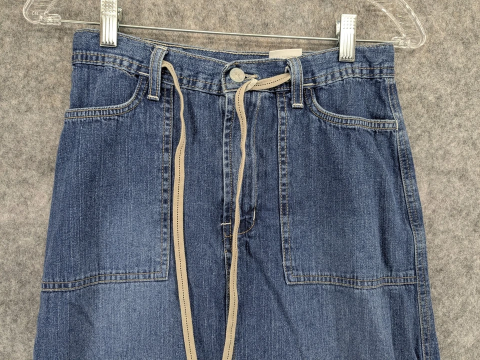 Vintage Lucky Brand Dungarees Skirt Womens 2 26 Blue Denim Long Maxi Y2K USA 90s - Image 2 of 4