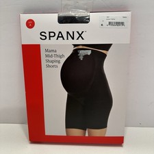 Spanx Power Mama Mid Thigh Shaper Support Shorts Black Women's Size A Maternity