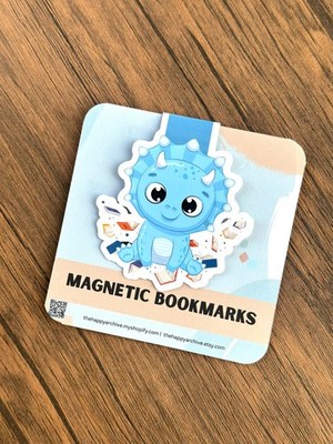 Magnetic Bookmarks for Book Lovers   Cute & Functional Page Holders (Baby Dino)