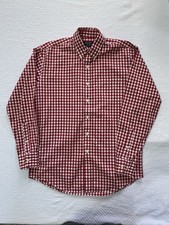 Nautica Men's Classic Fit Red Gingham Button Down 15.5 34/35