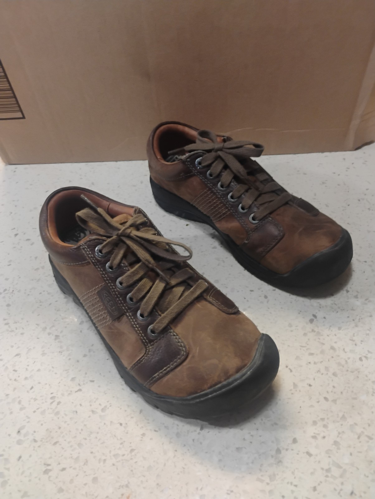 KEEN AUSTIN Oxford 1007722 Uomo TG 9 Pelle Marrone Portland Classic