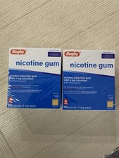 Rugby Nicotine Gum 4mg Original 220 Pieces (2 Boxes) Sugar Free Stop Smoking Aid