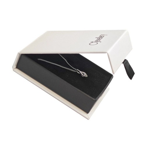 Natural White Topaz Necklace Sterling Silver SMALL Marquise Gemstone Handmade - Picture 5 of 12