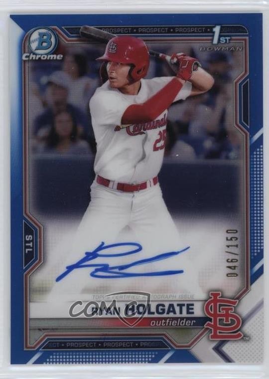 2021 Bowman Draft Chrome Pick Blue Refractor /150 Ryan Holgate #CDA-RH Auto 0q4s