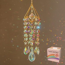 Crystal Suncatchers for Window Hanging Wind Chime Style Garden Sun Catchers w...