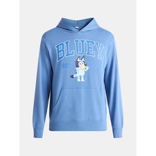 Bluey Hoodie Mens XL Blue Graphic Pullover Cartoon NWT Pocket