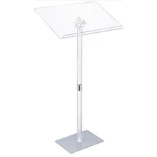 Acrylic Podium Stand 23.6" L x 15.7" W x 42.3" H, Clear