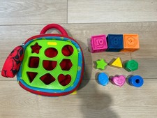 Melissa Doug K's Kids Take-Along Shape Sorter Carry Toy With 2-Sided Activity