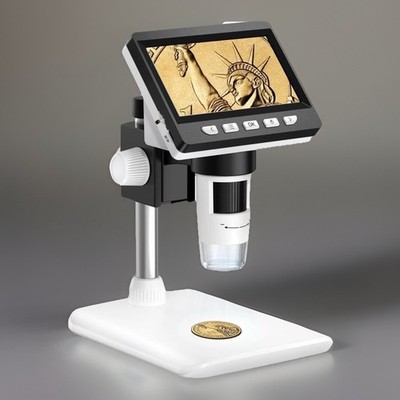 Digital Microscope 200x/500x/1000x Magnification 4.3in LCD Screen + PC Compat.