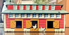 Vintage Marx Tin Litho Chicken Coop Farm Building Toy Barn Accessory 1950s