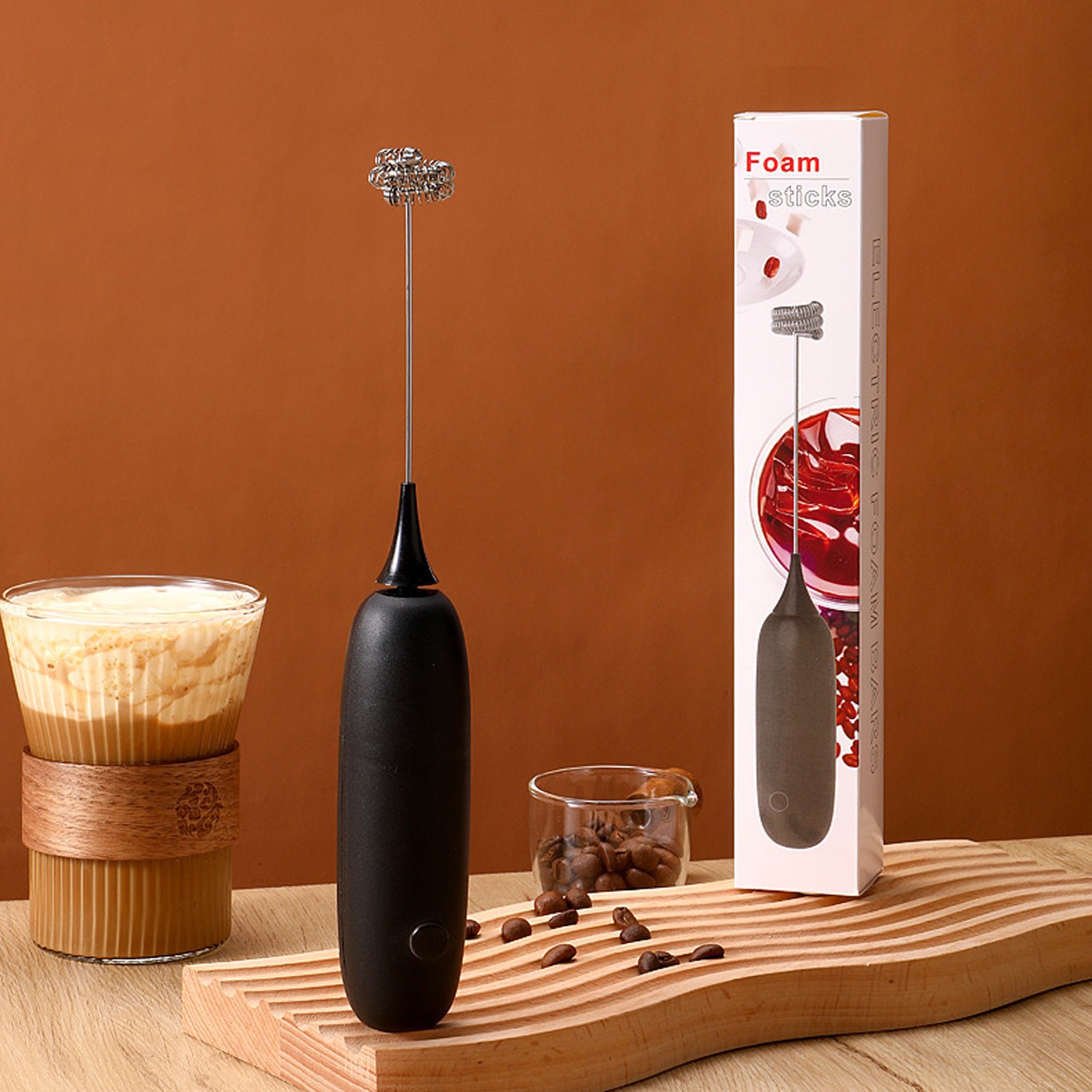 Handheld Battery Operated Milk Frother Foam Maker Egg Beater Household Small.