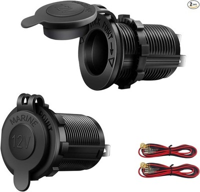 2 Pack Cigarette Lighter Socket 12v Lighter Power Outlet Socket Replacement with